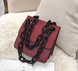 Acrylic Chains Lattice Shoulder Bag Women Handbags Crossbody Bags