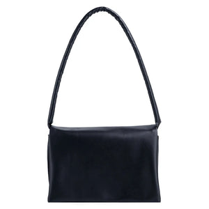 Solid Street Travel Zipper Small Handbag Soft PU Leather Underarm Bag
