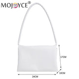 Solid Street Travel Zipper Small Handbag Soft PU Leather Underarm Bag