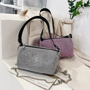 Glittering Chain Shoulder Bag Women Crossbody Messenger Handbags