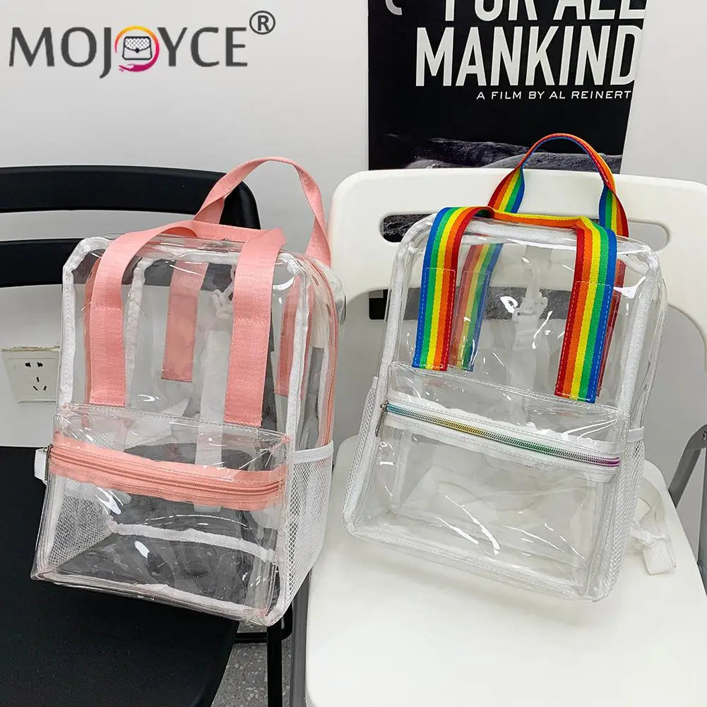 Transparent PVC Women's Backpack All-match Outdoor Waterproof Portable Travel