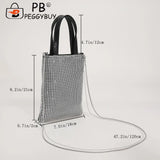 Rhinestone Pattern Chain Shoulder Crossbody Bag