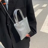 Rhinestone Pattern Chain Shoulder Crossbody Bag