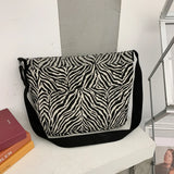 Casual Animal Pattern Handbag Chain Tote Canvas Shoulder Bag
