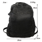 Casual Backpack Women Denim Travel Bag Vintage High Capacity Women's Backpack