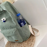 Casual Corduroy College Backpack for Women