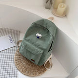 Casual Corduroy College Backpack for Women