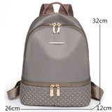 Casual Backpacks Women Large Capacity Rivet Oxford Bagpack Trave Bagpack