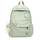 Women's Solid Shoulder Bag Nylon Student Backbag