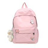 Women's Solid Shoulder Bag Nylon Student Backbag