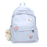 Women's Solid Shoulder Bag Nylon Student Backbag