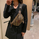 Women's Letter Pattern Chest Bag Pu Leather Fanny Pack