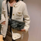 Women's Letter Pattern Chest Bag Pu Leather Fanny Pack