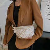 Women's Letter Pattern Chest Bag Pu Leather Fanny Pack