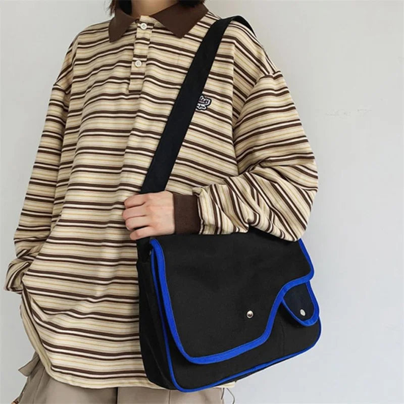 Canvas Crossbody Bag Casual Satchel Shoulder Purse Messenger Bag