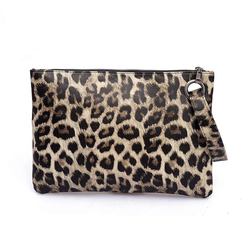 Leopard Clutch Wallet Messenger Bag Ladies Handbag