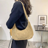 Corduroy Crossbody Bag for Women Ladies, Shoulder Underarm Handbag