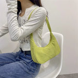Corduroy Crossbody Bag for Women Ladies, Shoulder Underarm Handbag