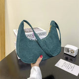 Corduroy Crossbody Bag for Women Ladies, Shoulder Underarm Handbag