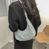 Corduroy Crossbody Bag for Women Ladies, Shoulder Underarm Handbag