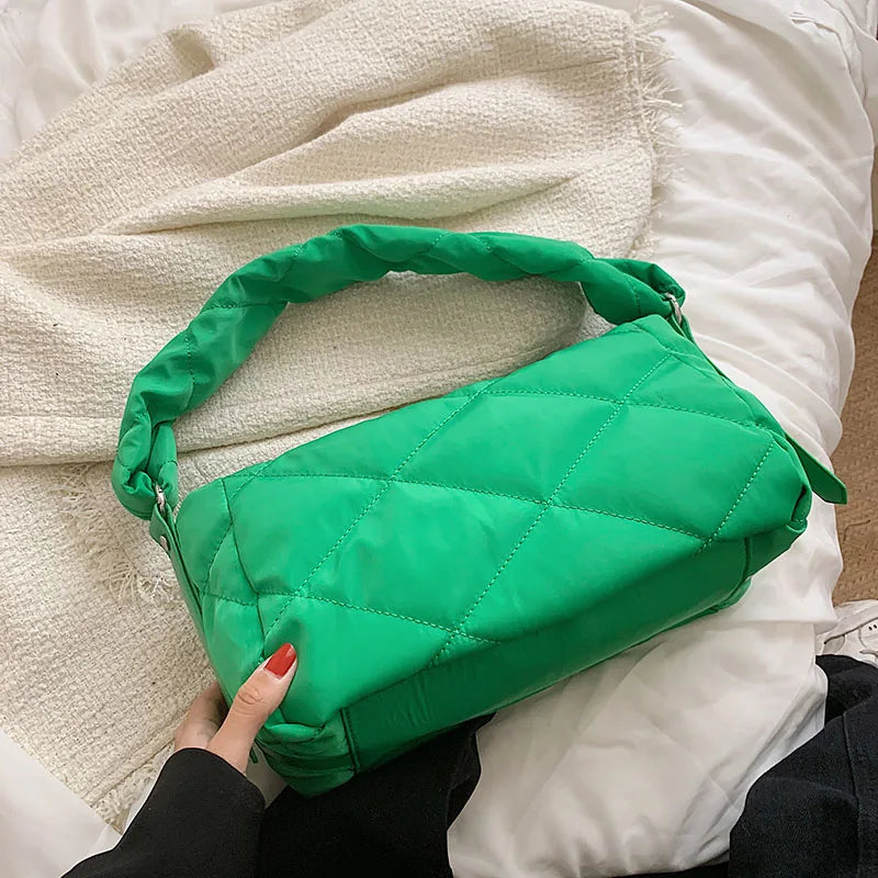 Quilted Shoulder Bags for Women - Winter Handbags