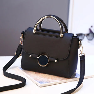 Casual Leather Top-Handle Handbag for Women's
