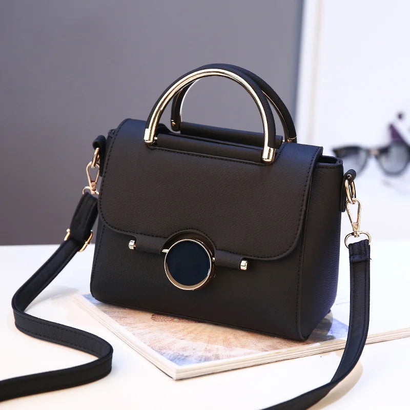 Casual Leather Top-Handle Handbag for Women's
