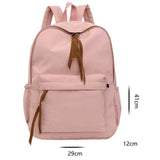Casual Canvas Backpack For Women Girl Student Preppy Style Solid Zipper School B