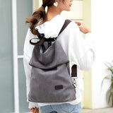 Canvas Backpack Girl Multifunctional Travel Women Shoulder Bag Ladies Mochila