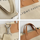 Canvas Crossbody Bag Letters Large Tote Shoulder Messenger Bag