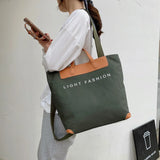 Canvas Crossbody Bag Letters Large Tote Shoulder Messenger Bag