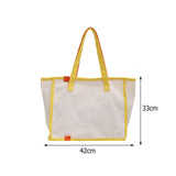 Canvas Female Shoulder Bags Contrast Women Large Capacity Tote Shopping