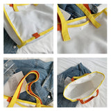 Canvas Female Shoulder Bags Contrast Women Large Capacity Tote Shopping