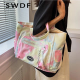 Canvas Women Handbags Chain Shopper Shoulder Bag Lady Totes Bolsa