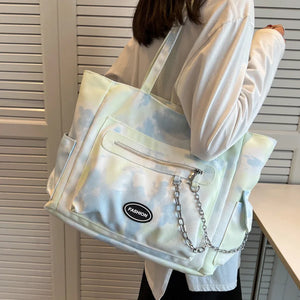 Canvas Women Handbags Chain Shopper Shoulder Bag Lady Totes Bolsa