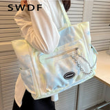 Canvas Women Handbags Chain Shopper Shoulder Bag Lady Totes Bolsa