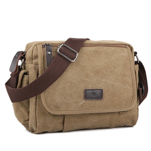 Canvas Men Small Shoulder Bag Vintage Satchel Retro Crossbody Sling