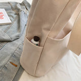 Canvas Shoulder Bag Women Large Capacity Handbag Harajuku Bucket Bag