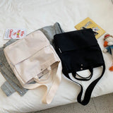 Canvas Shoulder Bag Women Large Capacity Handbag Harajuku Bucket Bag