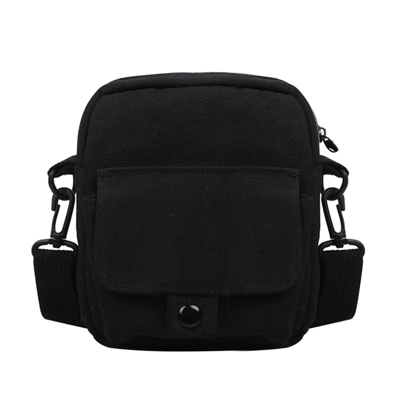 Casual Canvas Shoulder Bag Women Small Zipper Messenger Phone Pouch