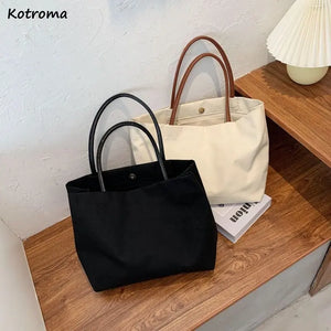 Canvas Shoulder Bags Women Daily All-match Student Large Capacity Handbags