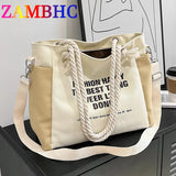 Casual Canvas Shoulder Messenger Bags for Women Large Capacity Travel Handbags
