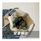 Casual Canvas Shoulder Tote Bags For Women Solid Large Capacity Handbag