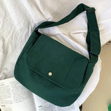 Casual Canvas Shoulder Bag for Women Girls Student Big Crossbody Book Bag