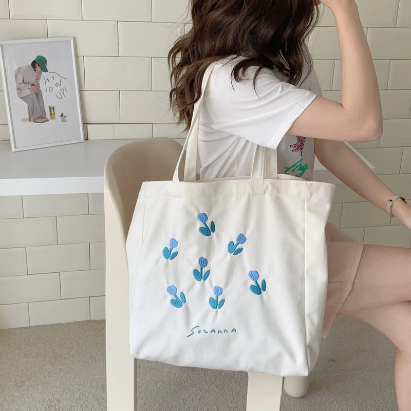 Casual Canvas Shoulder Bags for Women Matching Women's Bag Large Capacity