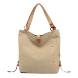 Casual Canvas Tote Bag Vintage Shoulder Bag Women's Backpack
