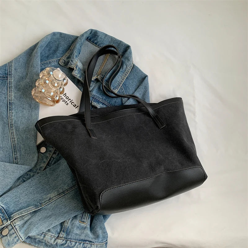Casual Canvas Tote Bags For Women Large Capacity Shoulder Bag Big Handbags