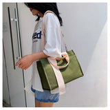 Casual Canvas Tote Shopper Bag for Women Handbag Shoulder Crossbody Clutch Purse