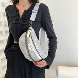 Denim Chain Fanny Pack Women Zip Wallet Crossbody Bag