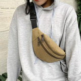 Canvas Waist Bag Convenient Belt Fanny Pack Mobile Phone Bag